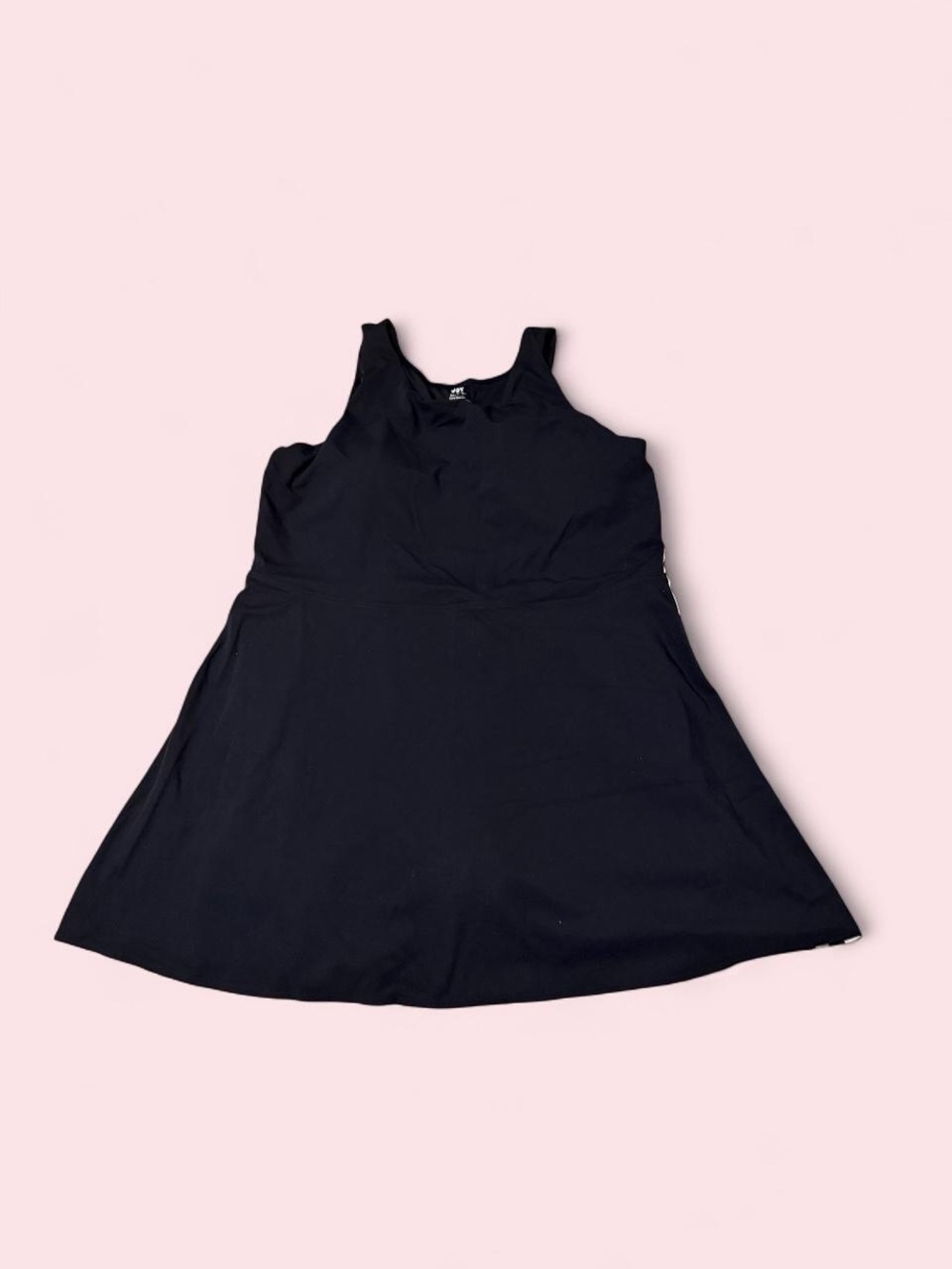 JoyLab Black Tank Skater Dress with white side stripes